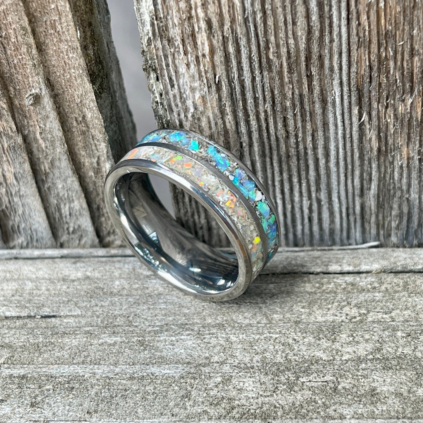 8mm Dual Channel Cremation Ring