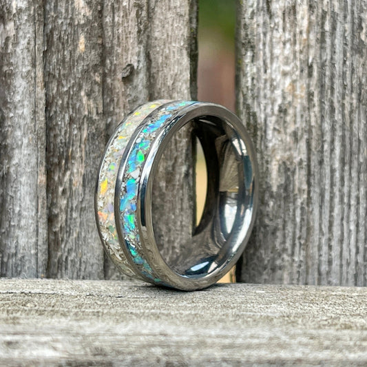 8mm Dual Channel Cremation Ring